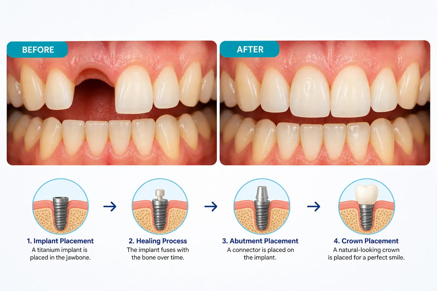 Single tooth implant result